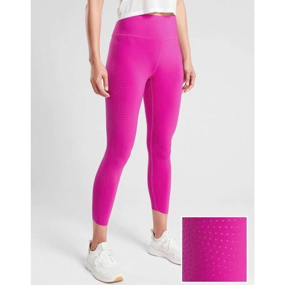 Athleta Velocity Laser Cut Capri, FUCHSIA PINK SIZE M - Picture 1 of 7